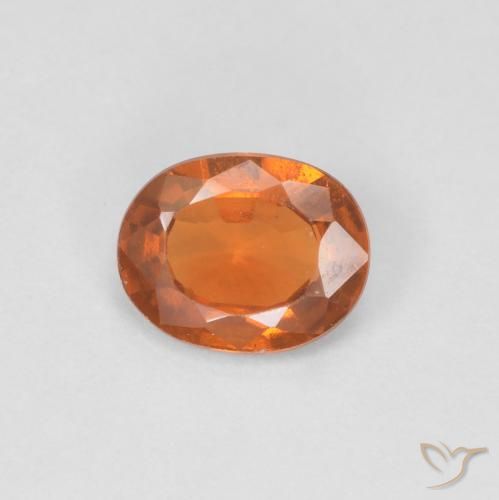 0.82ct Natural Naranja oscuro Granate Hessonita, Ovalada, VVS-VS