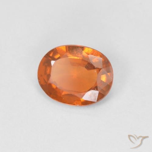 granate hessonita Naranja oscuro natural de 0.82 ct, Ovalada, VVS-VS