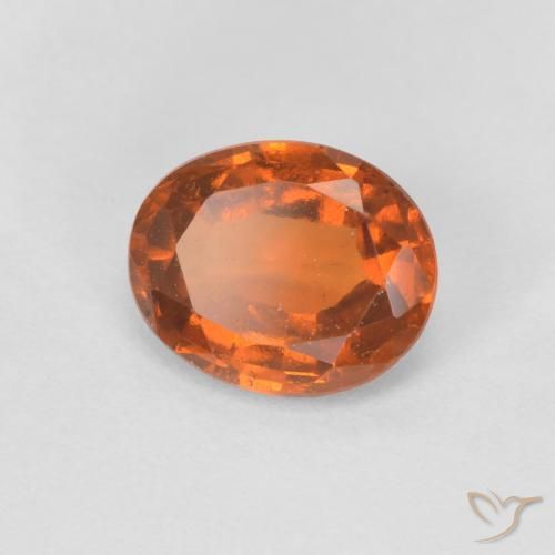 granate hessonita Naranja medio natural de 1.28 ct, Ovalada, VVS-VS