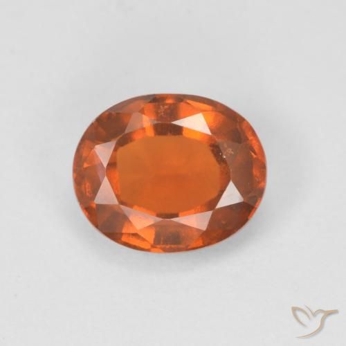 1.43ct Natural Naranja rojizo Granate Hessonita, Ovalada, VVS-VS