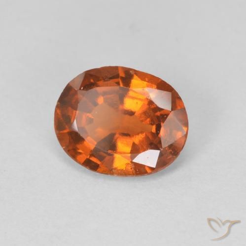 granate hessonita Medium Dark-Orange natural de 1.08 ct, Ovalada, VVS-VS