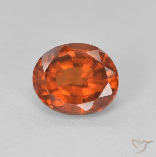 1.60ct Natural Naranja fuego Granate Hessonita, Ovalada, VVS-VS