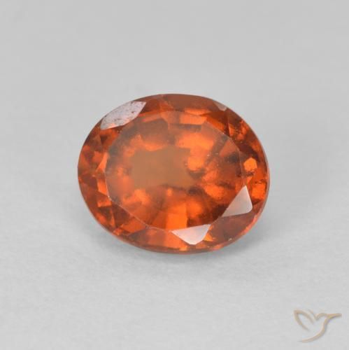 granate hessonita Naranja fuego natural de 1.60 ct, Ovalada, VVS-VS