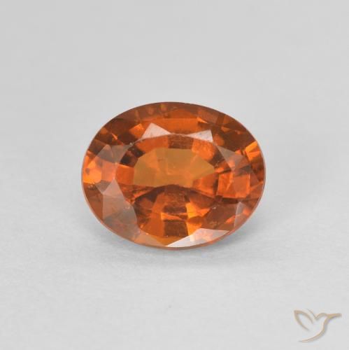 1.10ct Natural Naranja oscuro Granate Hessonita, Ovalada, VVS-VS