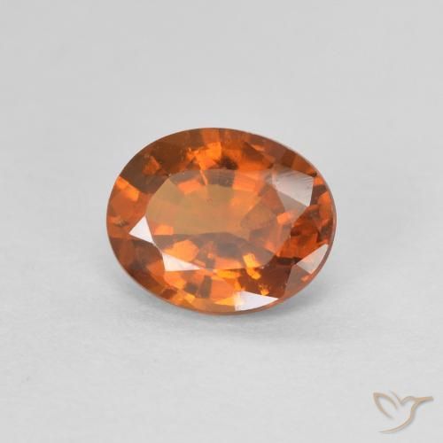 granate hessonita Naranja oscuro natural de 1.10 ct, Ovalada, VVS-VS