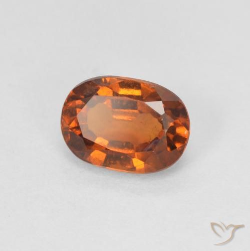 granate hessonita Naranja oscuro natural de 1.10 ct, Ovalada, VVS-VS