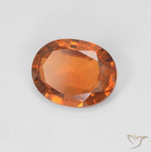 granate hessonita Naranja oscuro natural de 1.10 ct, Ovalada, VVS-VS