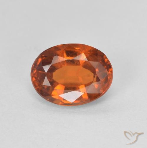 1.22ct Natural Ámbar naranja Granate Hessonita, Ovalada, VVS-VS