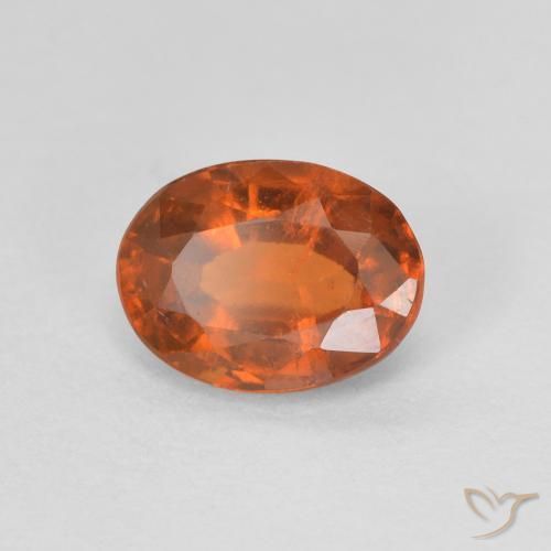 granate hessonita Ámbar naranja natural de 1.22 ct, Ovalada, VVS-VS
