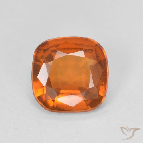 1.57ct Natural Naranja medio granate hessonita, Forma Cojín, VVS-VS