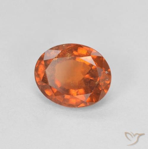 granate hessonita Naranja medio natural de 1.16 ct, Ovalada, VVS-VS