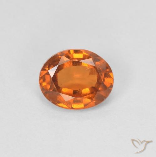 0.92ct Natural Naranja medio Granate Hessonita, Ovalada, VVS-VS