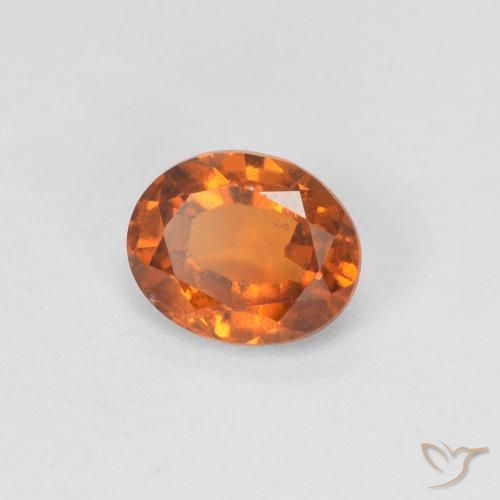 granate hessonita Naranja medio natural de 0.92 ct, Ovalada, VVS-VS
