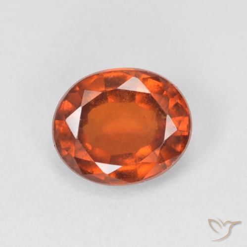 1.48ct Natural Naranja rojizo Granate Hessonita, Ovalada, VVS-VS
