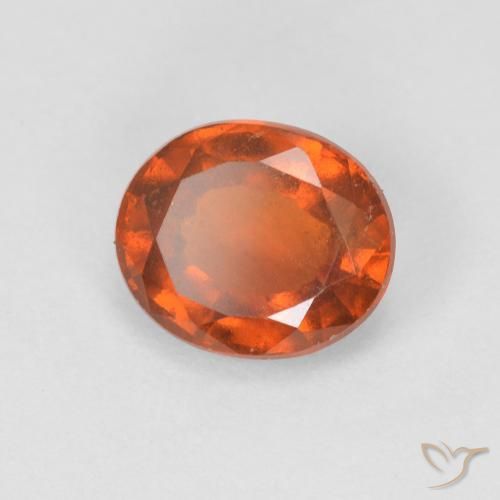 granate hessonita Naranja rojizo natural de 1.48 ct, Ovalada, VVS-VS