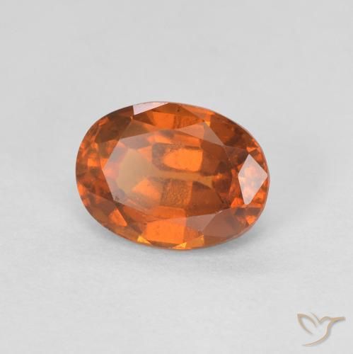 granate hessonita Medium Dark-Orange natural de 1.27 ct, Ovalada, VVS-VS