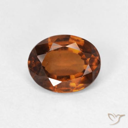 1.40ct Natural Naranja oscuro Granate Hessonita, Ovalada, VVS-VS