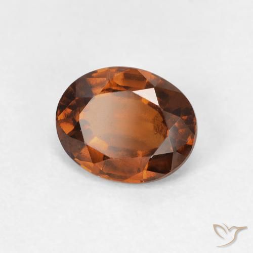 granate hessonita Naranja oscuro natural de 1.40 ct, Ovalada, VVS-VS