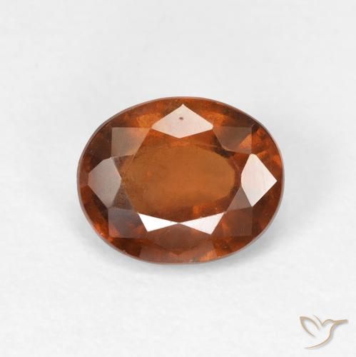 1.51ct Natural Ámbar naranja Granate Hessonita, Ovalada, VVS-VS