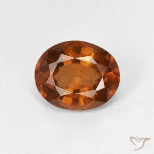 0.98ct Natural Medium Dark-Orange granate hessonita, Ovalada, VVS-VS