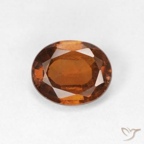 1.30ct Natural Ámbar naranja Granate Hessonita, Ovalada, VVS-VS