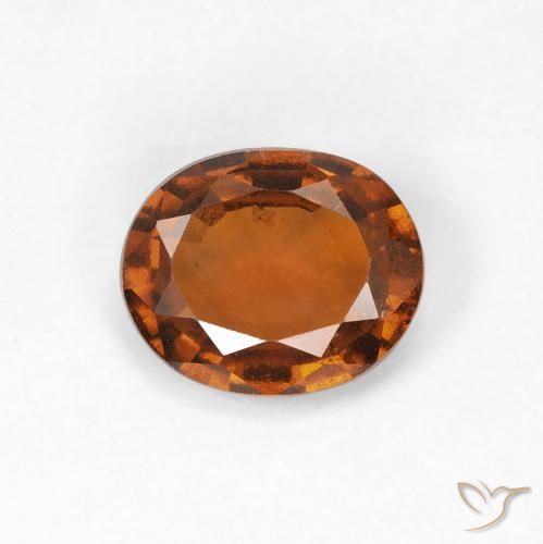 1.14ct Natural Naranja oscuro Granate Hessonita, Ovalada, VVS-VS