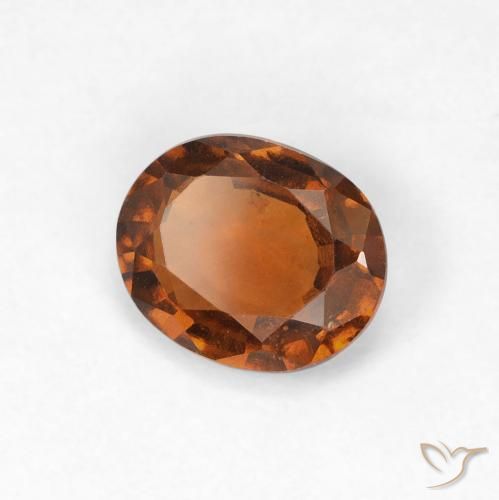 granate hessonita Naranja oscuro natural de 1.14 ct, Ovalada, VVS-VS