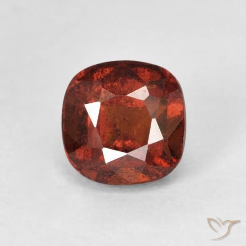 1.58ct Natural Naranja oscuro granate hessonita, Forma Cojín, VS
