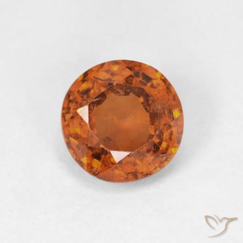 0.96ct Natural Medium Dark-Orange granate hessonita, Redondo, VS