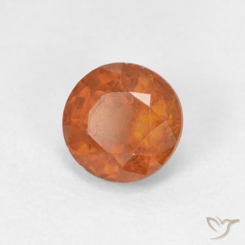 granate hessonita Naranja medio natural de 1.09 ct, Redondo, VS