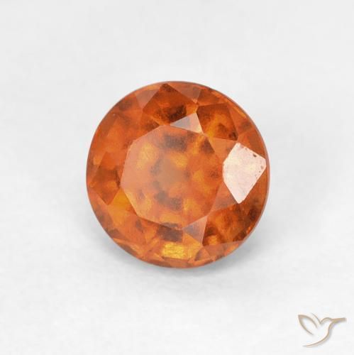 granate hessonita Naranja oscuro natural de 1.01 ct, Redondo, VS