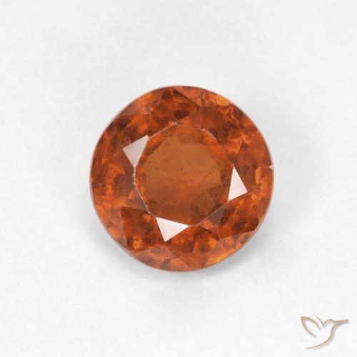 0.95ct Natural Medium Dark-Orange granate hessonita, Redondo, VS
