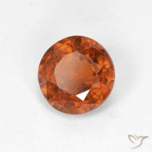 granate hessonita Medium Dark-Orange natural de 0.95 ct, Redondo, VS