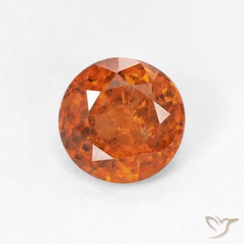1.07ct Natural Naranja oscuro granate hessonita, Redondo, VS