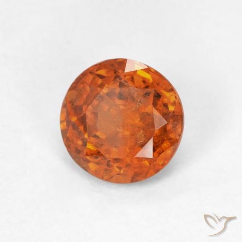 granate hessonita Naranja oscuro natural de 1.07 ct, Redondo, VS