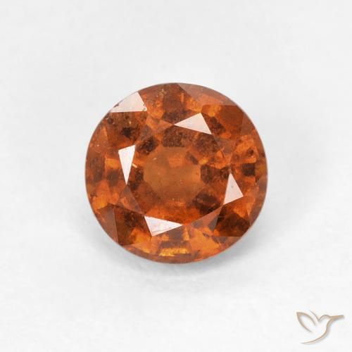 1.06ct Natural Naranja oscuro granate hessonita, Redondo, VS