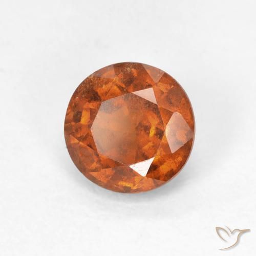 granate hessonita Naranja oscuro natural de 1.06 ct, Redondo, VS