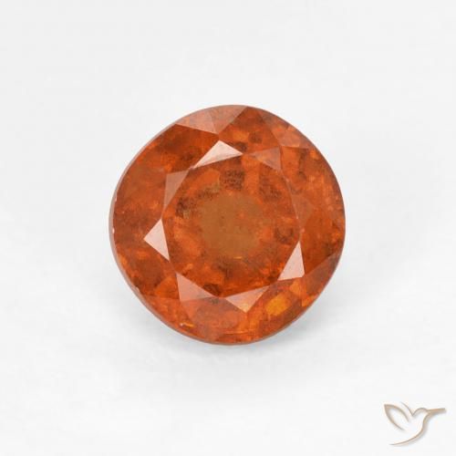 1.04ct Natural Naranja oscuro granate hessonita, Redondo, VS