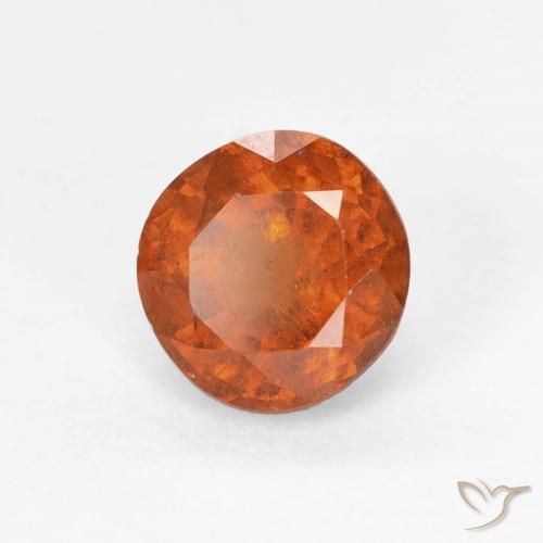 granate hessonita Naranja oscuro natural de 1.04 ct, Redondo, VS