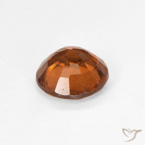 granate hessonita Naranja oscuro natural de 0.81 ct, Redondo, VS