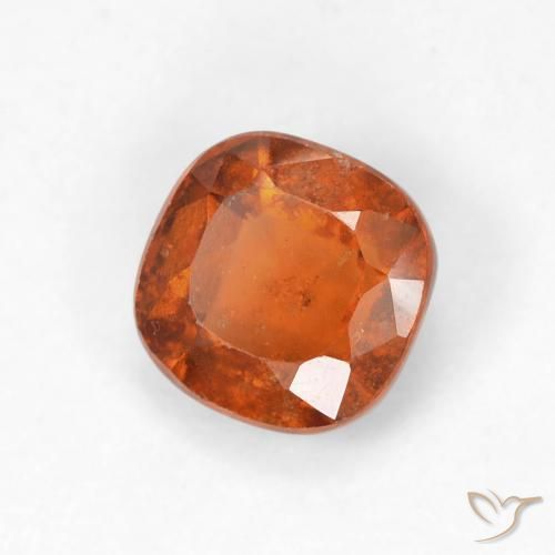 granate hessonita Naranja oscuro natural de 1.33 ct, Forma Cojín, VS