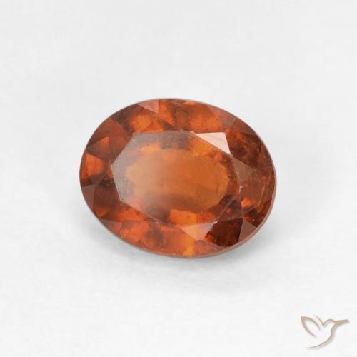 granate hessonita Naranja oscuro natural de 1.37 ct, Ovalada, VS