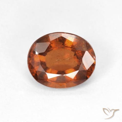 1.50ct Natural Naranja oscuro Granate Hessonita, Ovalada, VS