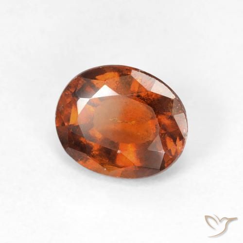 granate hessonita Naranja oscuro natural de 1.50 ct, Ovalada, VS