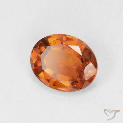 granate hessonita Naranja oscuro natural de 1.28 ct, Ovalada, VS