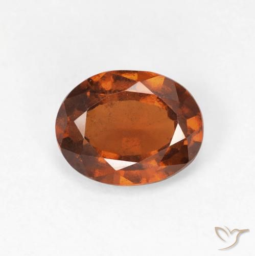 1.41ct Natural Ámbar naranja Granate Hessonita, Ovalada, VS
