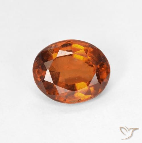 1.34ct Natural Naranja oscuro Granate Hessonita, Ovalada, VS