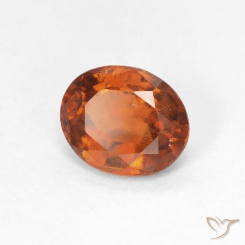 granate hessonita Naranja oscuro natural de 1.34 ct, Ovalada, VS