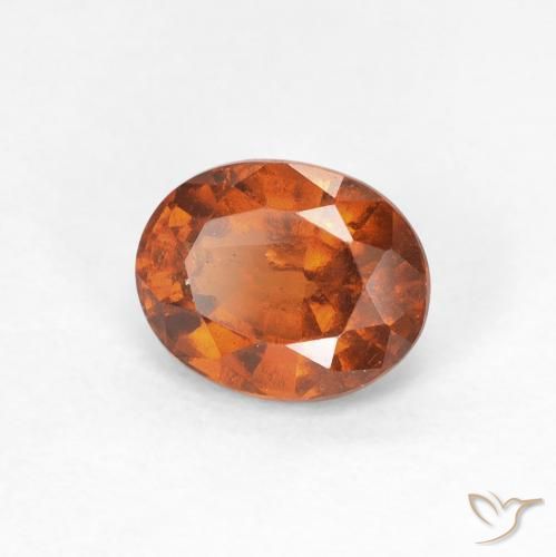 granate hessonita Medium Dark-Orange natural de 1.29 ct, Ovalada, VS