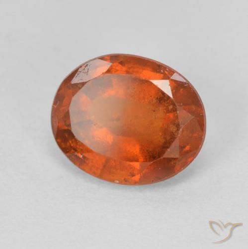 granate hessonita Naranja oscuro natural de 1.98 ct, Ovalada, VS
